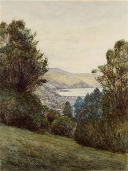 Fred Sedgwick,View from Botanical Gardens, watercolour. UHPC1-18