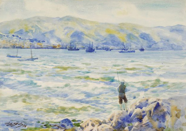 James Nairn, Wellington Harbour, watercolour.2 UHPC1-34